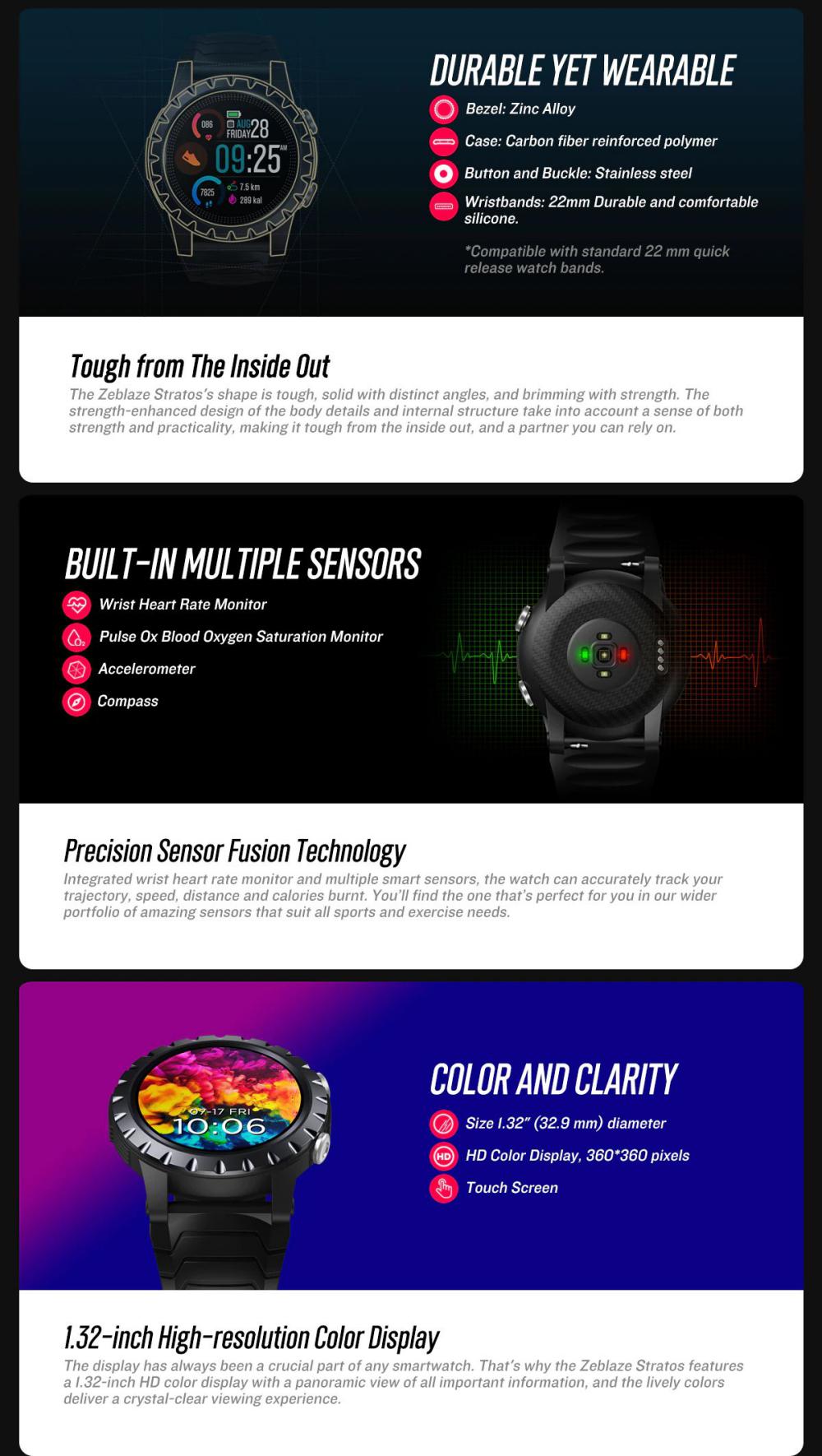 Zeblaze Stratos Multisport GPS Smart Watch